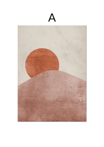 Red and grey moon rising over hill wall art print