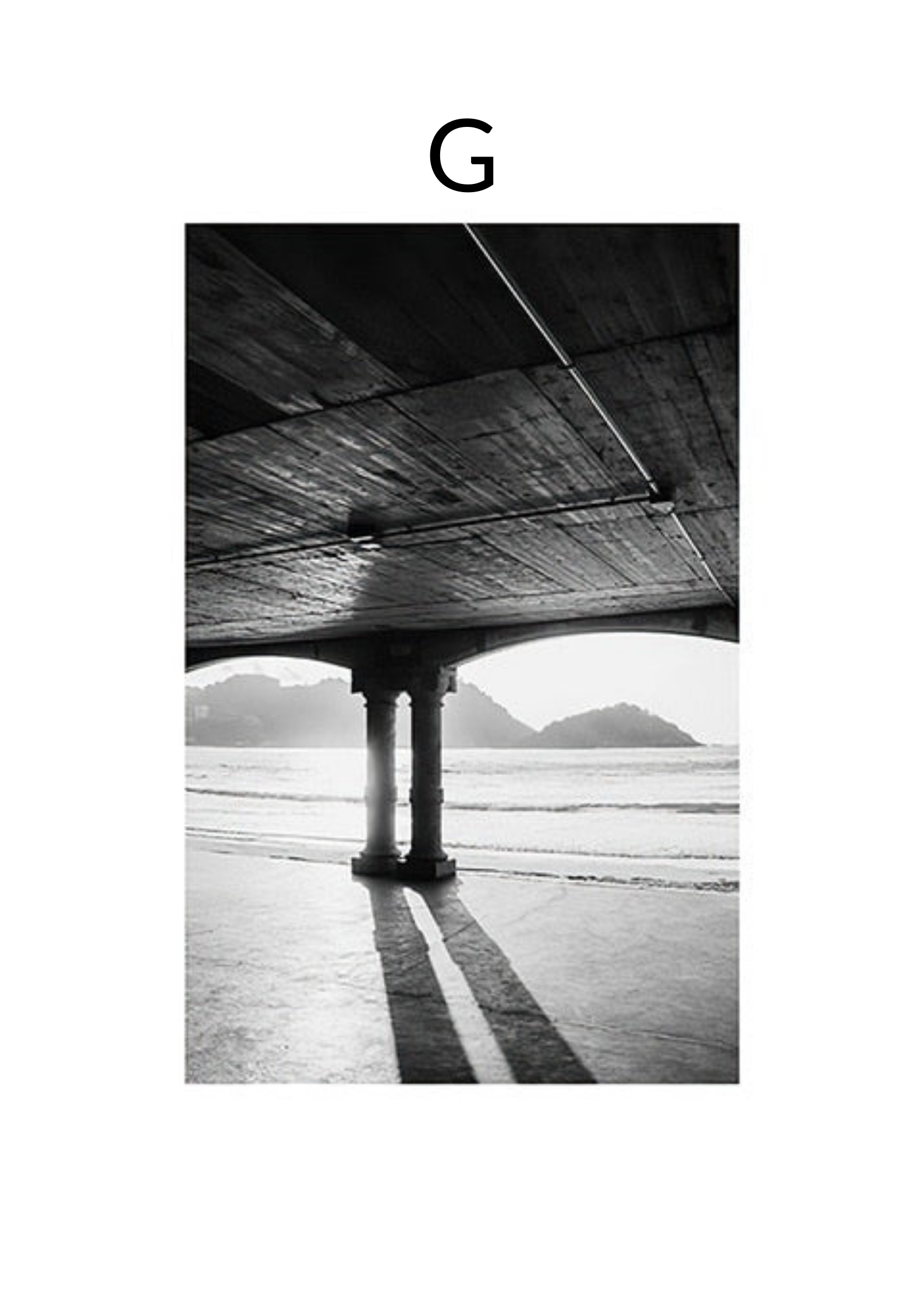 Abstract black and white underpass shadow wall art print