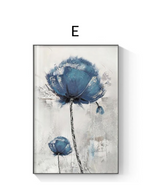 Load image into Gallery viewer, Abstract scandinavian blue tulip flower wall art print
