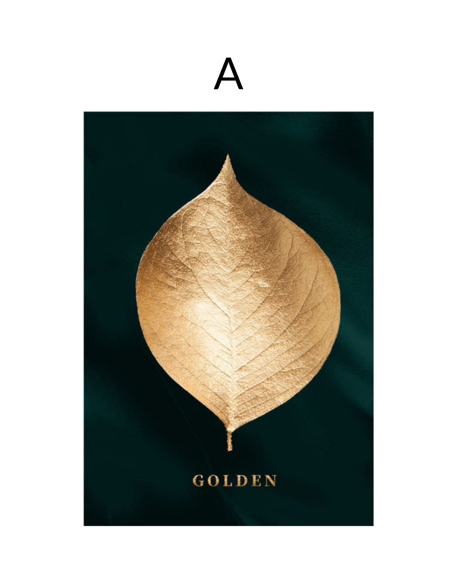 Contemporary luxury golden leaf wall art print