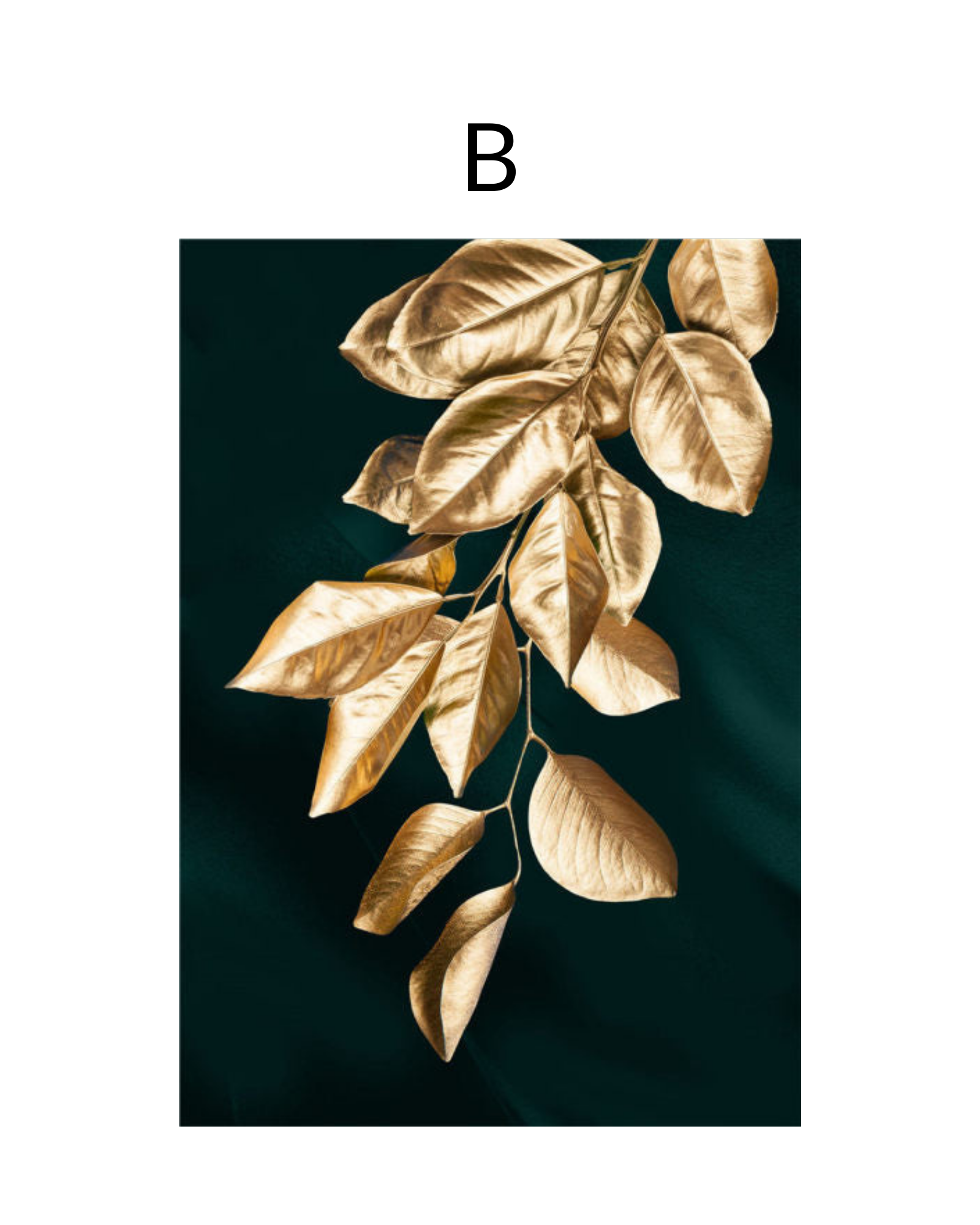 Contemporary luxury gold leaves wall art print