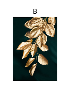 Contemporary luxury gold leaves wall art print
