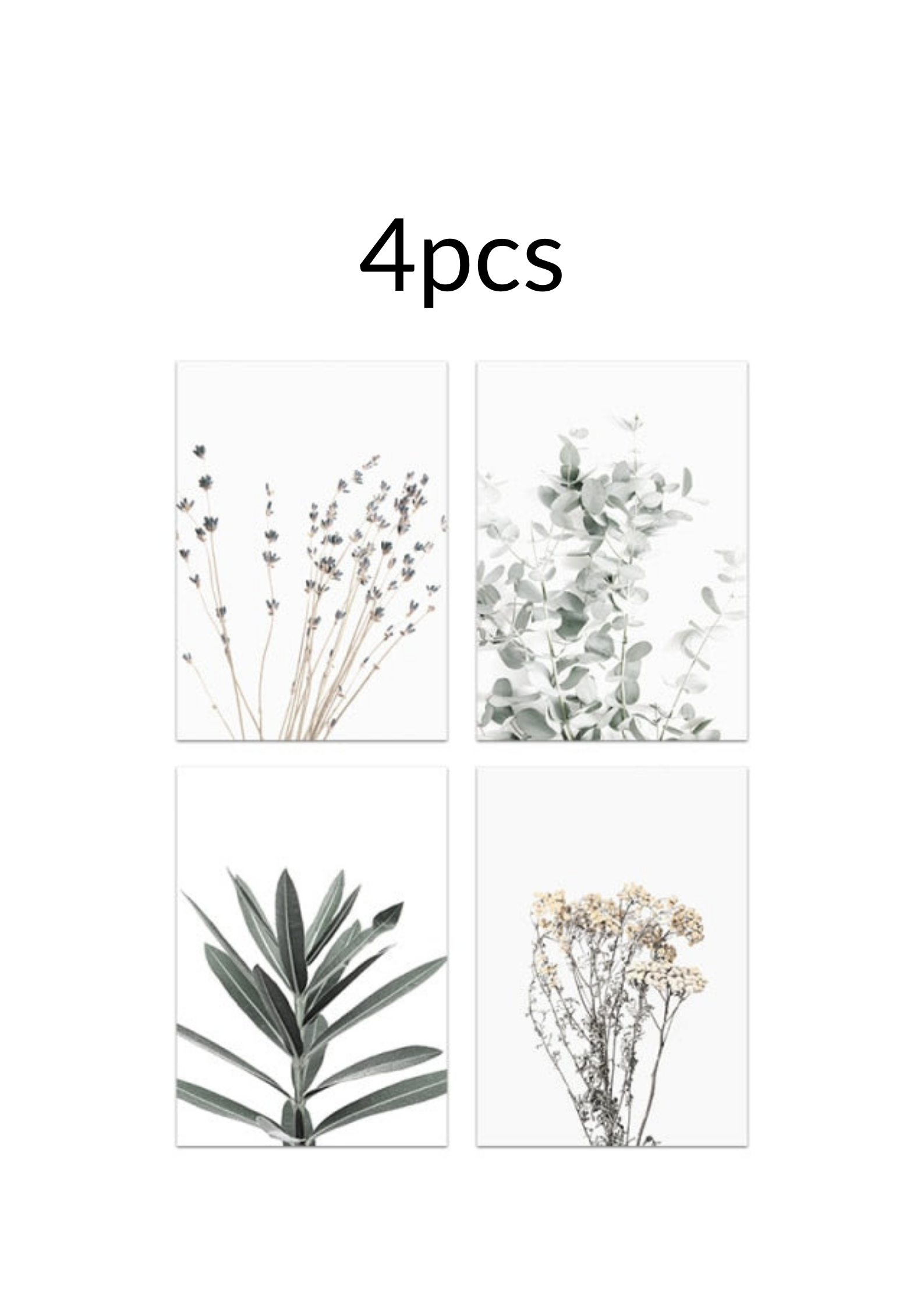 Four nordic lavender eucalyptus wall art prints