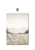 Load image into Gallery viewer, Scandinavian sunset nature beach landscape wall art print
