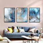 Load image into Gallery viewer, Blue Gold Marble Print
