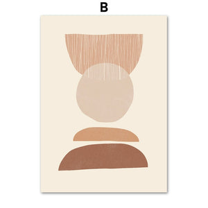 Contemporary brown and beige wall art print