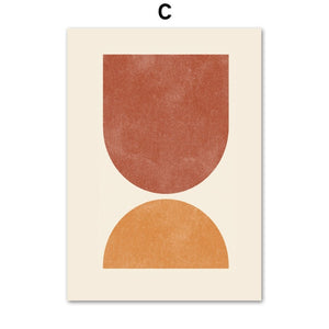 Contemporary red and orange semi circle wall art print