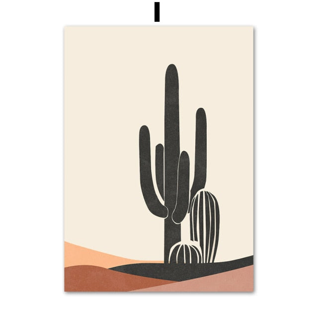 Contemporary cactus desert landscape wall art print