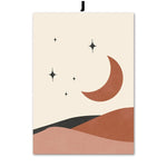 Load image into Gallery viewer, Contemporary moon and stars desert landscape wall art print
