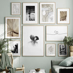 Load image into Gallery viewer, Collection of abstract black white and grey wall art prints

