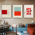 Load image into Gallery viewer, Three contemporary nordic figure wall art prints hanging
