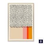 Load image into Gallery viewer, Minimalist beige pink red orange and black dot wall art print
