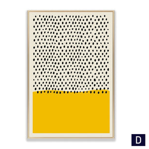 Minimalist yellow and black dot wall art print