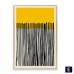 Load image into Gallery viewer, Minimalist yellow and black vertical line wall art print
