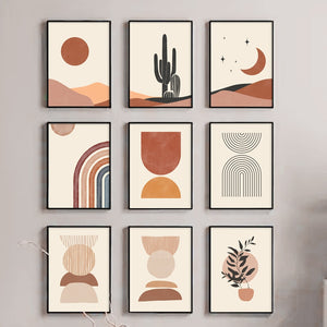 Collection of contemporary desert theme wall art prints