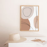 Load image into Gallery viewer, Contemporary brown grey and beige line wall art print
