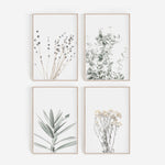 Load image into Gallery viewer, Four lavender eucalyptus nordic leaf wall art prints
