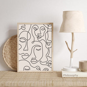 Abstract Lines and Faces Print