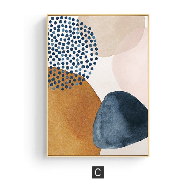 Contemporary orange and blue wall art print