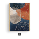 Load image into Gallery viewer, Contemporary blue and orange wall art print
