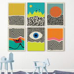Load image into Gallery viewer, Collection of modern multicoloured abstract wall art prints
