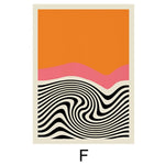 Load image into Gallery viewer, Modern orange pink and black line abstract wall art print
