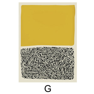 Modern yellow abstract wall art print