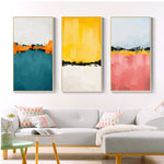 Load image into Gallery viewer, Three abstract multicoloured brush stroke wall art print
